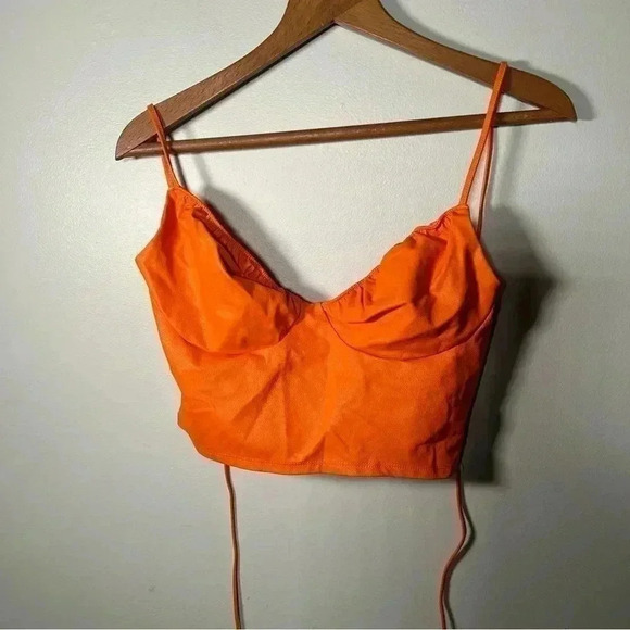 Naked wardrobe orange faux leather top L - Picture 2 of 6